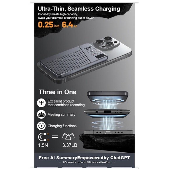 Banoshalo AI Voice Recorder Translation Transcription 107 Languages w ChatGPT - Picture 4 of 16